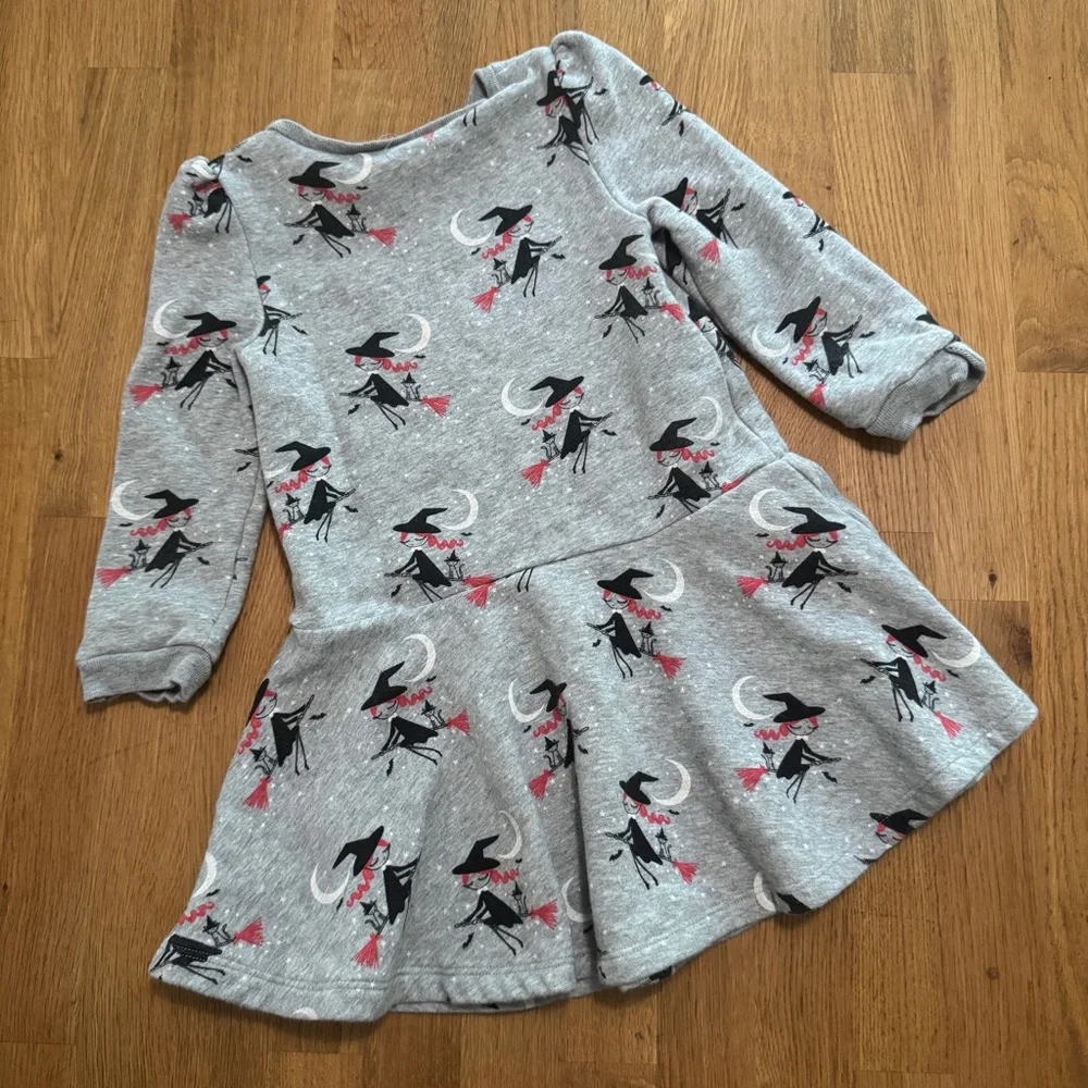 Baby GAP 4T Gray Halloween Witch Long Sleeve Sweatshirt Dress